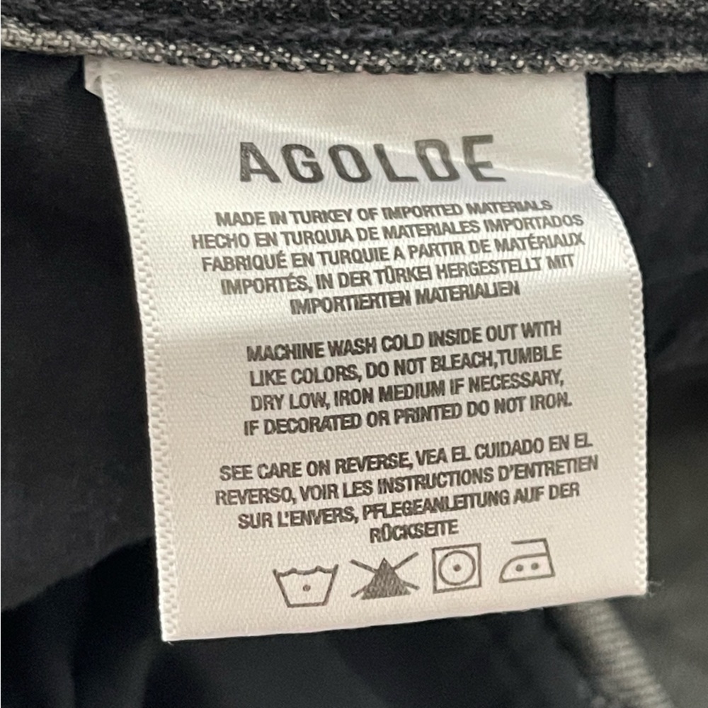 ❌SOLD❌ Agolde 90's Mid Rise Loose Fit High Rise Washed Black Denim Jeans size 34 - Picture 13 of 16